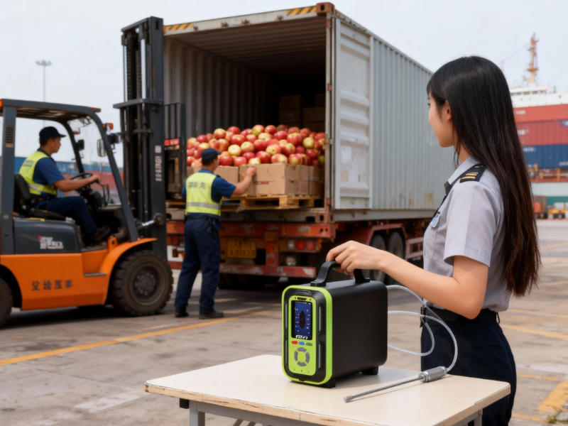 出入境海關(guān)集裝箱蘋(píng)果裝卸中